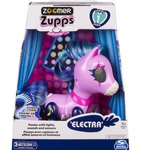 Zoomer Zupps Pretty Ponies Electra Interactive Pony w/lights, sounds New in Box